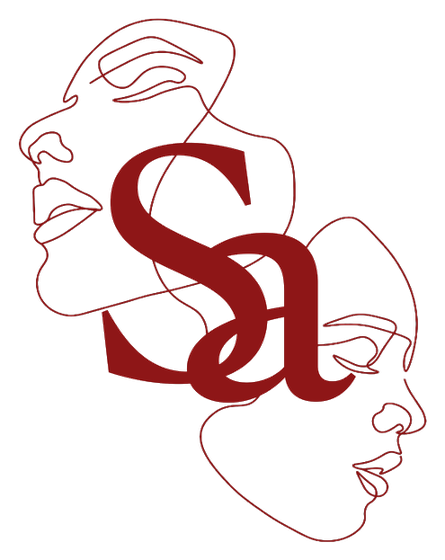 Selin Asan – SA Monogramm mit Line-Art-Gesichtern